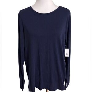 GAP Feather Women's Deep Blue Long Sleeve Top